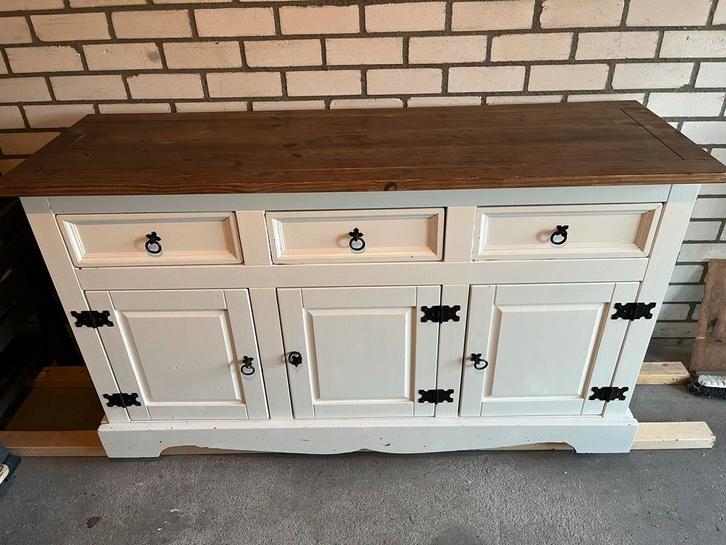 Dressoir kast met grenenhouten blad 145 x 93 x 50cm, Huis en Inrichting, Kasten | Dressoirs, Gebruikt, 150 tot 200 cm, 50 tot 75 cm