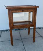 Art Deco eiken vitrine/theekastje met dienblad 1920/30s, Antiek en Kunst, Curiosa en Brocante, Ophalen