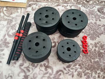 Verstelbare dumbbell & barbell set – 39 kg beschikbaar voor biedingen