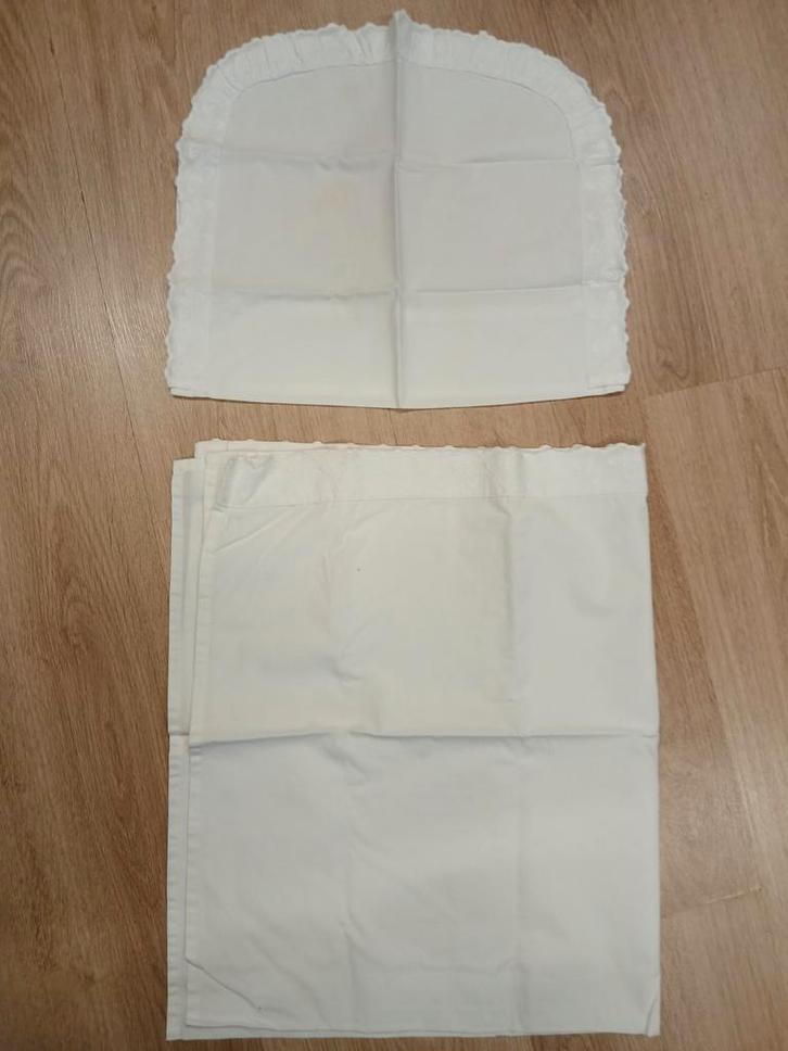 Wieg of kinderwagen lakensetje, Kinderen en Baby's, Kinderkamer | Beddengoed, Zo goed als nieuw, Overige typen, Wit, Jongetje of Meisje