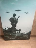 2 metalen platen met legerafbeeldingen, Huis en Inrichting, Ophalen, Minder dan 50 cm, 50 tot 75 cm, Zo goed als nieuw