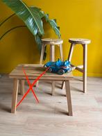 IKEA SKOGSTA: 2 Barkrukken + Bankje (Acaciahout), Ophalen, 60 tot 90 cm, Zo goed als nieuw, Hout