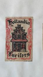 Zeldzaam Hollandia Lucifer Etiket, Verzamelen, Ophalen of Verzenden, Gebruikt, Sigarenbandjes