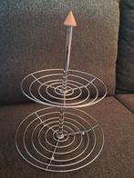 Fruitschaal etagere RVS met houten accent, Huis en Inrichting, Ophalen of Verzenden, Zo goed als nieuw