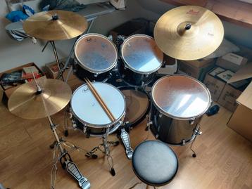 Te koop: Pearl Target drumstel met CX-200 bekkenset beschikbaar voor biedingen