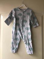 H&M pyjama onesie maat 74 grijs turquoise olifant, Nacht- of Onderkleding, Gebruikt, Jongetje of Meisje, H&M