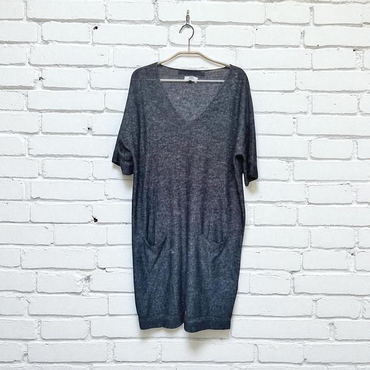 Noa Noa Jurk Maat M Donkergrijs Gebreid Midi Alpaca, Kleding | Dames, Jurken, Zo goed als nieuw, Maat 38/40 (M), Grijs, Onder de knie