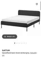 IKEA SLATTUM bed lichtgrijs 160*200, Ophalen, Tweepersoons, Zo goed als nieuw, Grijs