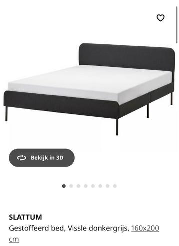 IKEA SLATTUM bed lichtgrijs 160*200 - afbeelding 1