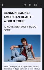 Benson Boone staanplek ticket vanavond 10nov!!!, Tickets en Kaartjes, Eén persoon, November