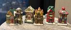 5 Kerst huisjes Keramiek, Diversen, Kerst, Ophalen of Verzenden, Zo goed als nieuw