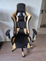 Gaming Bureaustoel Zwart/Goud - Gebruikt, Huis en Inrichting, Bureaustoelen, Ophalen, Gaming bureaustoel, Gebruikt, Zwart