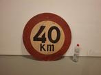 Oud verkeersbord 40 km, Verzamelen, Merken en Reclamevoorwerpen, Ophalen, Gebruikt, Reclamebord