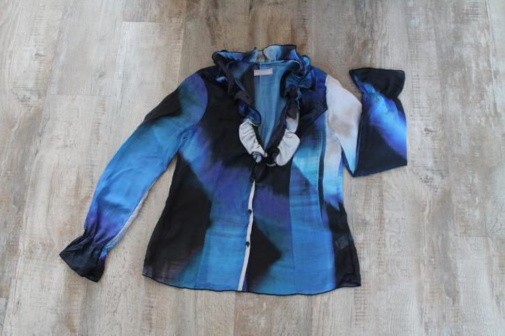 Blouse met ruches, Kleding | Dames, Blouses en Tunieken, Zo goed als nieuw, Maat 36 (S), Overige kleuren, Ophalen of Verzenden