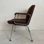 Vintage stoel Duits design Drabert in de stijl van Artifort, Huis en Inrichting, Stoelen, Ophalen, Gebruikt, Bruin, Metaal