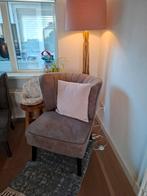 Fauteuil met kussen, kleedje en lamp, Huis en Inrichting, Gebruikt, Minder dan 75 cm, Ophalen of Verzenden, 50 tot 75 cm