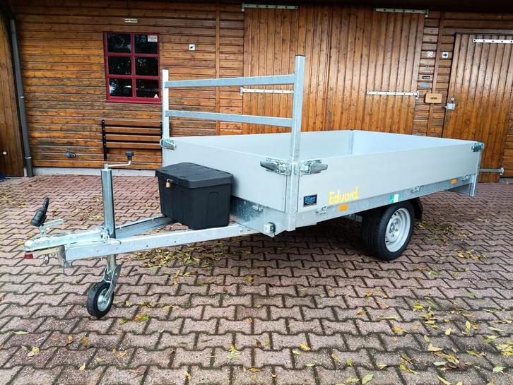 Eduard enkel-as plateauwagen 256x150x30cm 750kg LVH 63 cm, Auto diversen, Aanhangers en Bagagewagens, Nieuw, Ophalen of Verzenden