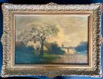 Schilderij: Landschap met Molen en Boerderij, Antiek en Kunst, Kunst | Schilderijen | Klassiek, Ophalen