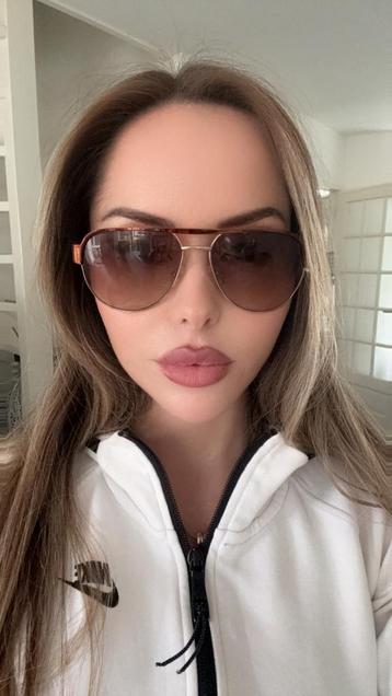 GUESS zonnebril pilotenbril aviator bruin goud+ koker NIEUW beschikbaar voor biedingen