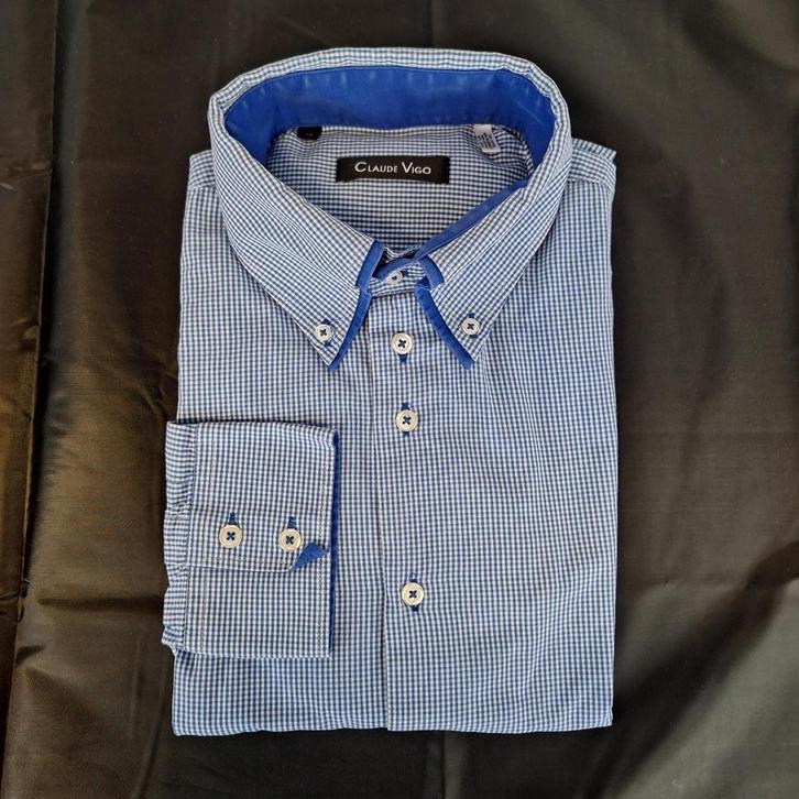 Heren overhemd lange mouw, XL, Kleding | Heren, Overhemden, Gedragen, Halswijdte 43/44 (XL), Blauw, Ophalen of Verzenden