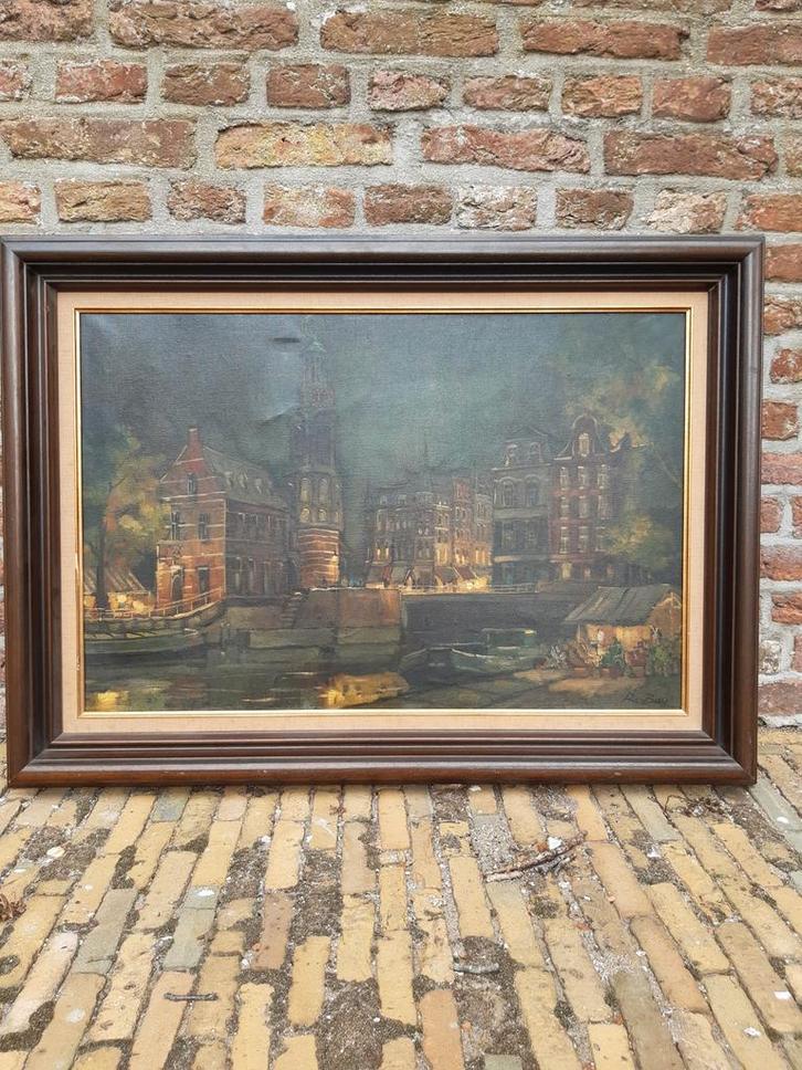 Amsterdam Westerkerk schilderij kunstwerk, Antiek en Kunst, Kunst | Schilderijen | Klassiek, Ophalen