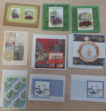 9 zelfgemaakte kaarten.  beschikbaar voor biedingen