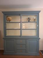 Prachtige zeeblauwe buffetkast servieskast vitrinekast, Huis en Inrichting, Kasten | Buffetkasten, Ophalen, 150 tot 200 cm, Zo goed als nieuw