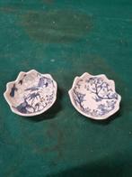 schaaltjes blauw wit gekarteld 2x, Antiek en Kunst, Ophalen of Verzenden