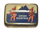 blik naaldenblikje gramophone needle tin kabouters Union, Verzamelen, Blikken, Ophalen of Verzenden, Gebruikt, Overige