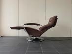 Mooie bruine stoffen elektrische relax fauteuil, Ophalen, Gebruikt, Minder dan 75 cm, Nvt