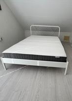 NESSTUN bed IKEA 140x200 Matras+Lattenbodem, Wit, Tweepersoons, Zo goed als nieuw, Hout