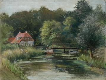 J. de Boer - Pastel - Luntersebeek Amersfoort, 1935