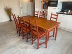 Houten Eettafel met 6 Stoelen, Huis en Inrichting, Complete eetkamers, Ophalen