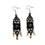 Lange Oorbellen Dames Verguld RVS Haakoorbellen MicroMacramé, Sieraden, Tassen en Uiterlijk, Oorbellen, Overige materialen, Hangers