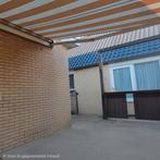 Groot zonnescherm geel/wit gestreept, Tuin en Terras, Zonneschermen, Ophalen, Gebruikt, Elektrisch, 150 tot 300 cm