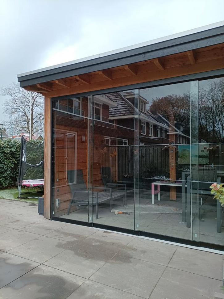 Glaswanden/ schuifwanden overkapping ALL IN € 350,-, Doe-het-zelf en Verbouw, Glas en Ramen, Nieuw, Ophalen of Verzenden