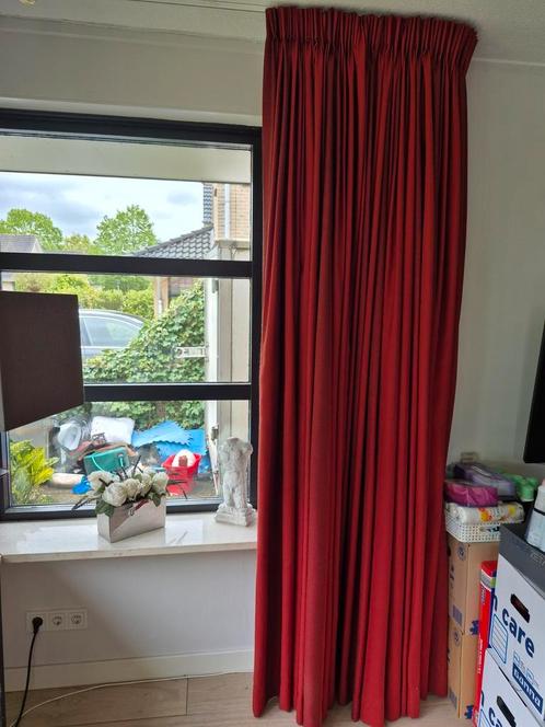 Bordeauxrode Gordijnen, Huis en Inrichting, Stoffering | Gordijnen en Lamellen, Gebruikt, 200 cm of meer, Rood, Overige kleuren