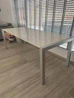 Mooie hoogglans wiite tafel met stoelen, Ophalen, Gebruikt, 200 cm of meer, Vijf personen of meer