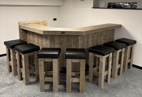 Krukken Classic Leer - New steiger, Huis en Inrichting, Barkrukken, Nieuw, 60 tot 90 cm, Hout, Leer, 5 krukken of meer, Met voetsteun