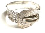 Vintage verzilverde gesp armband, Ophalen of Verzenden, Armband
