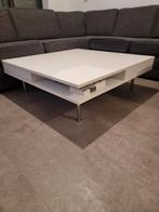 Witte Salontafel met Opbergruimte, Gebruikt, Vierkant, Ophalen of Verzenden, Minder dan 50 cm