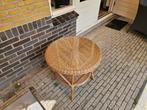 Tafel bijzettafeltje riet gevlochten glazen tafelblad, Ophalen