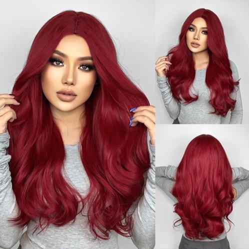 Pruik met golvend rood lang haar model 6144, Sieraden, Tassen en Uiterlijk, Uiterlijk | Haarverzorging, Nieuw, Pruik of Haarverlenging