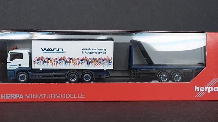 Man TGS L Wasel verkehrssicherung 1;87 H0 Herpa Pol, Hobby en Vrije tijd, Modelauto's | 1:87, Nieuw, Bus of Vrachtwagen, Herpa