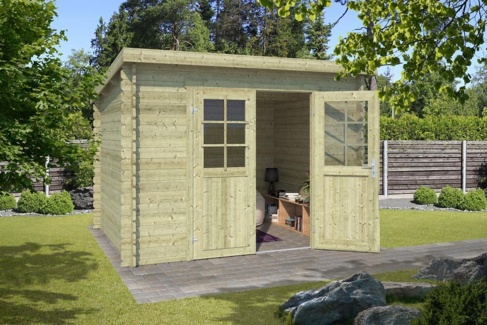 tuinhuis bouwpakketten of met montage., Doe-het-zelf en Verbouw, Hout en Planken, 25 tot 50 mm, Verzenden, Nieuw, 250 tot 300 cm