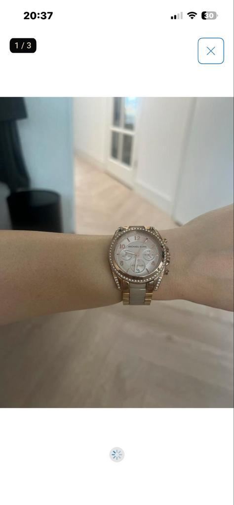 Michael Kors Horloge - Rose Goud, Sieraden, Tassen en Uiterlijk, Horloges | Dames, Zo goed als nieuw, Polshorloge, Fossil, Staal