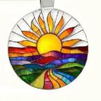 Cabochon 'glas in Lood' hanger met ketting en cadeau tasje, Sieraden, Tassen en Uiterlijk, Ophalen, Nieuw, Overige materialen