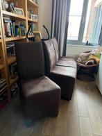 Eetkamer stoelen op wieltjes, Ophalen of Verzenden, Gebruikt, Bruin, Vier