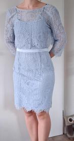 Lichtblauw kanten jurkje met bolero maat 42, Kleding | Dames, Ophalen of Verzenden, Zo goed als nieuw, Blauw
