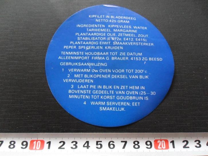 sticker Kipfilet in bladerdeeg netto 425 gram, Verzamelen, Stickers, Zo goed als nieuw, Ophalen